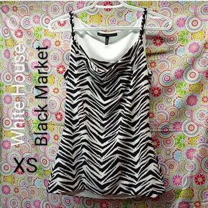White House Black Market women's zebra stripe fully lined top, blouse, XS